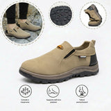 Comode scarpe ortopediche in pelle scamosciata: con supporto per l'arco plantare, alleviano il dolore, sono antiscivolo e ammortizzanti.
