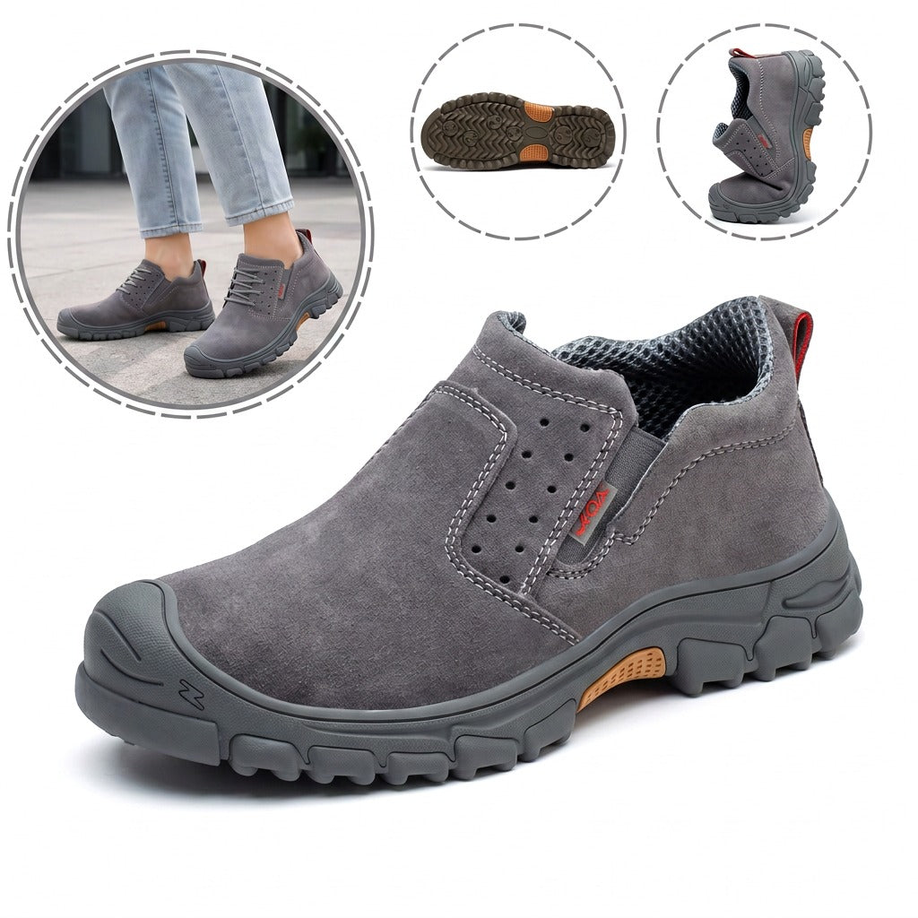 Scarpe ortopediche in morbida pelle scamosciata: morbide e confortevoli, con un ottimo sostegno - alleviano il dolore ai piedi.