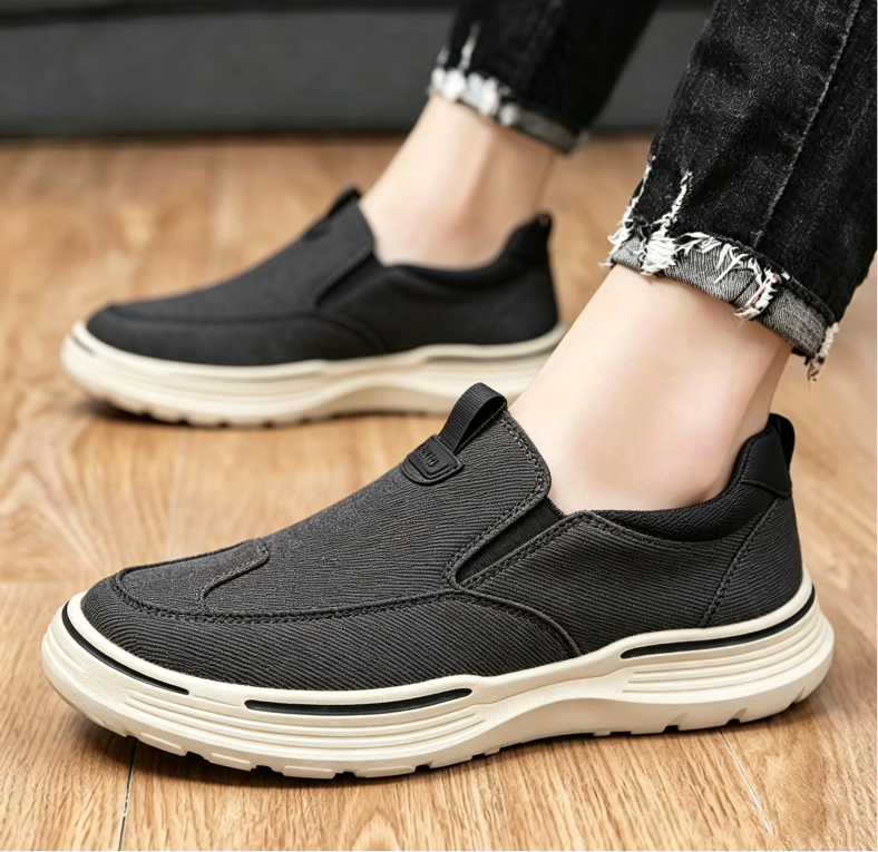 Comode scarpe ortopediche in pelle scamosciata — con supporto per l'arco plantare, per alleviare il dolore; raccomandate dai podologi