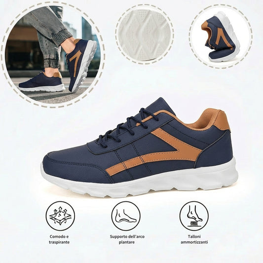 Scarpe ortopediche comode: dotate di supporto per l'arco plantare, alleviano il dolore; leggere, ammortizzanti e con tomaia in pelle impermeabile.