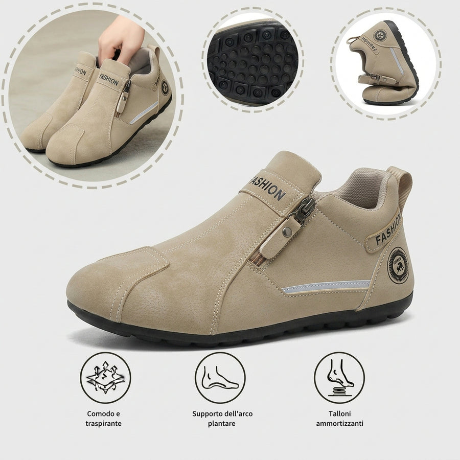 Scarpe ortopediche comode: supporto ergonomico dell'arco plantare, alleviano il dolore, forma ampia che non stringe il piede.
