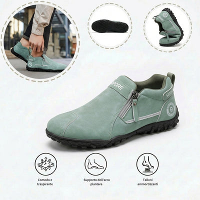 Scarpe ortopediche comode: dotate di supporto per l'arco plantare, alleviano il dolore; leggere e ammortizzanti, con tomaia in pelle di facile manutenzione.