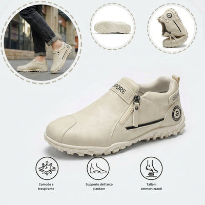 Scarpe ortopediche comode: dotate di supporto per l'arco plantare, alleviano il dolore; leggere e ammortizzanti, con tomaia in pelle di facile manutenzione.