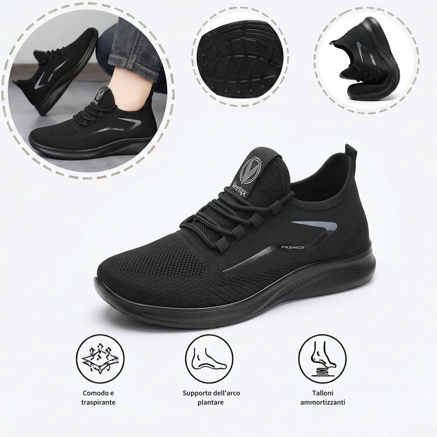 Scarpe sportive ortopediche a rete: con supporto per l'arco plantare, per alleviare il dolore; morbide e ammortizzanti.