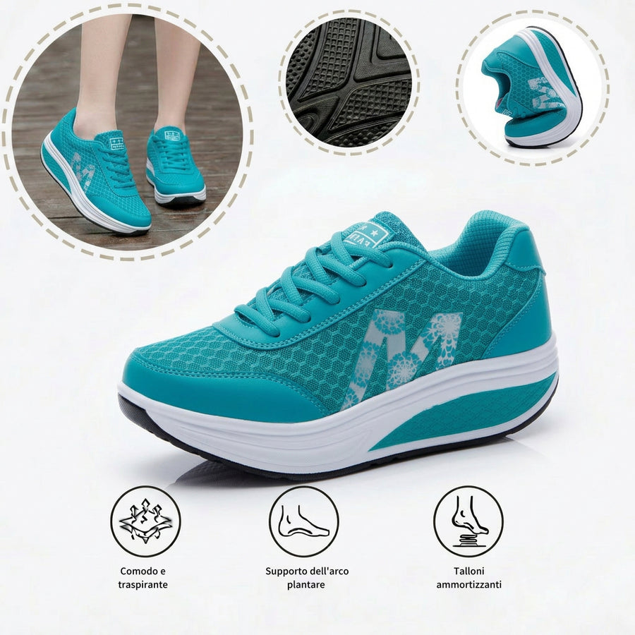 Scarpe sportive ortopediche in rete — supporto dell’arco e ammortizzazione per le ginocchia