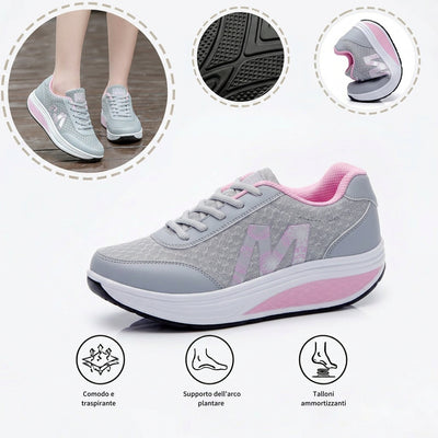 Scarpe sportive ortopediche in rete — supporto dell’arco e ammortizzazione per le ginocchia
