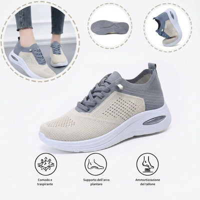 Scarpe sportive ortopediche a rete: con supporto per l'arco plantare, per alleviare il dolore; morbide e ammortizzanti.
