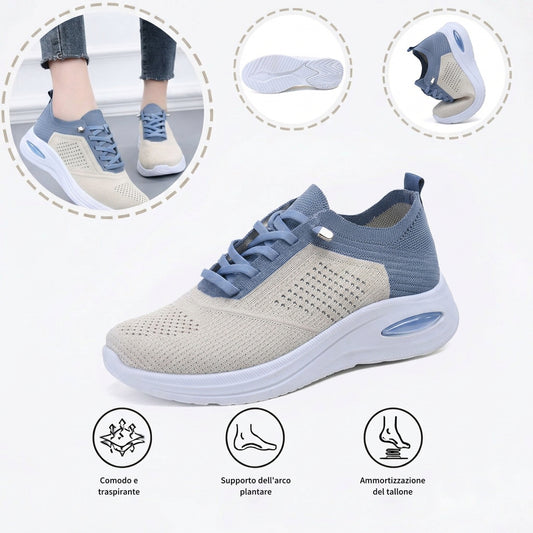 Scarpe sportive ortopediche a rete: con supporto per l'arco plantare, per alleviare il dolore; morbide e ammortizzanti.
