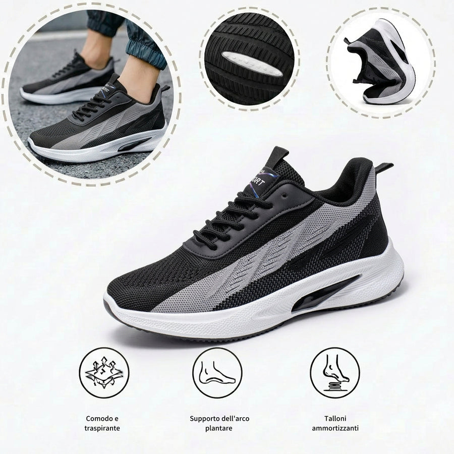 Scarpe sportive ortopediche in rete — supporto dell’arco plantare e ammortizzazione per le ginocchia