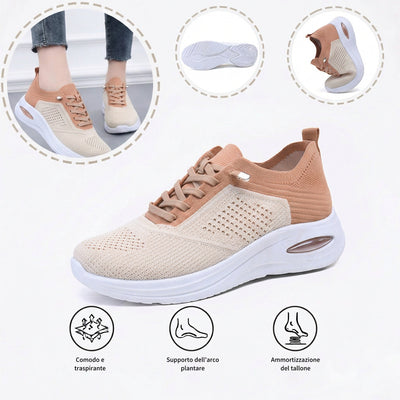 Scarpe sportive ortopediche a rete: con supporto per l'arco plantare, per alleviare il dolore; morbide e ammortizzanti.