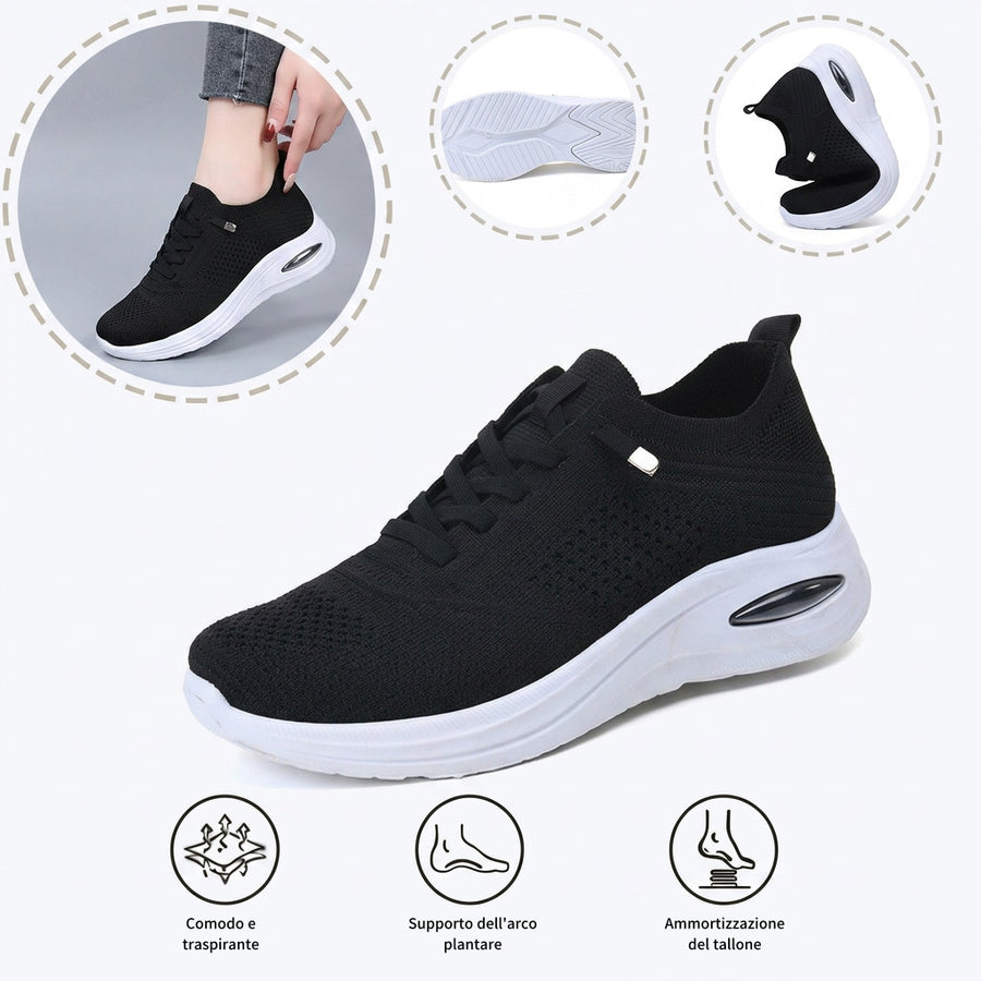 Scarpe sportive ortopediche a rete: con supporto per l'arco plantare, per alleviare il dolore; morbide e ammortizzanti.