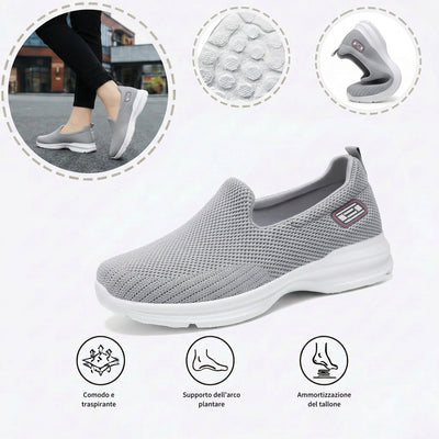 Scarpe sportive ortopediche a rete: con supporto per l'arco plantare, per alleviare il dolore; morbide e ammortizzanti.