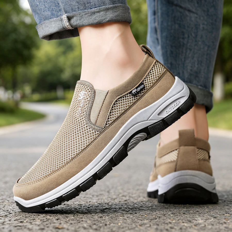 Scarpe sportive ortopediche a rete: con supporto per l'arco plantare, per alleviare il dolore; morbide e ammortizzanti.