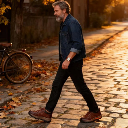 Scarpe ortopediche ergonomiche in pelle — Pelle di vacchetta italiana di prima qualità, supporto per l’arco plantare e sollievo dal dolore ai piedi