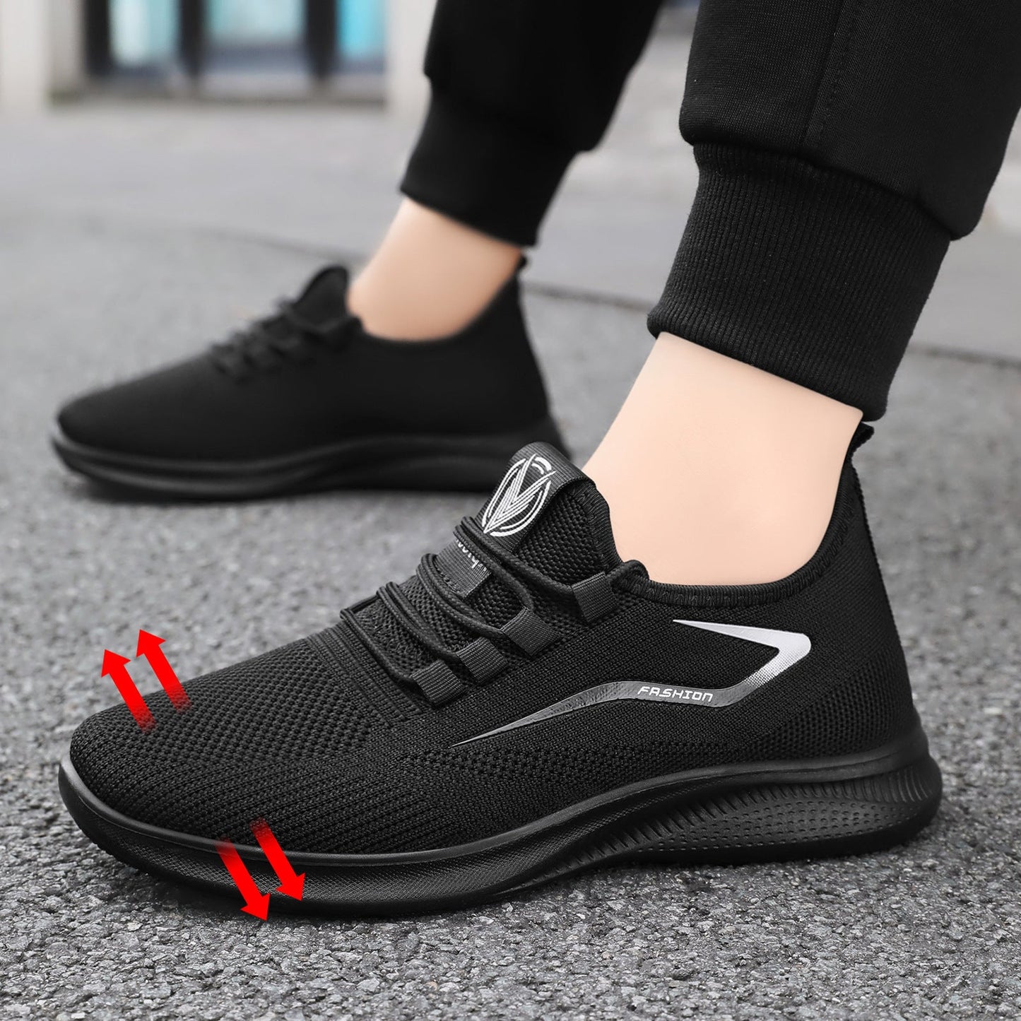Scarpe sportive ortopediche a rete: con supporto per l'arco plantare, per alleviare il dolore; morbide e ammortizzanti.