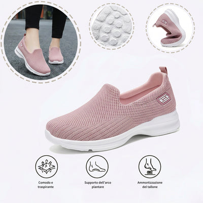 Scarpe sportive ortopediche a rete: con supporto per l'arco plantare, per alleviare il dolore; morbide e ammortizzanti.