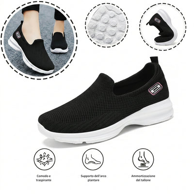 Scarpe sportive ortopediche a rete: con supporto per l'arco plantare, per alleviare il dolore; morbide e ammortizzanti.