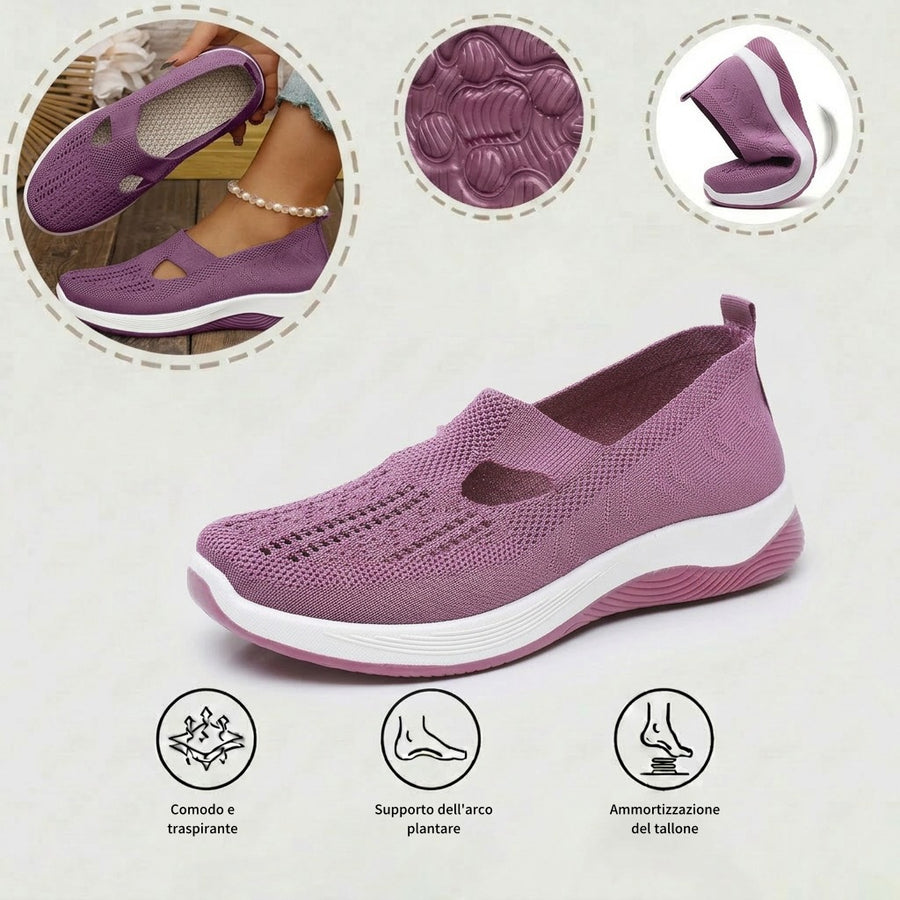 Scarpe sportive ortopediche in rete: con supporto per l'arco plantare per alleviare il dolore; ammortizzazione morbida.