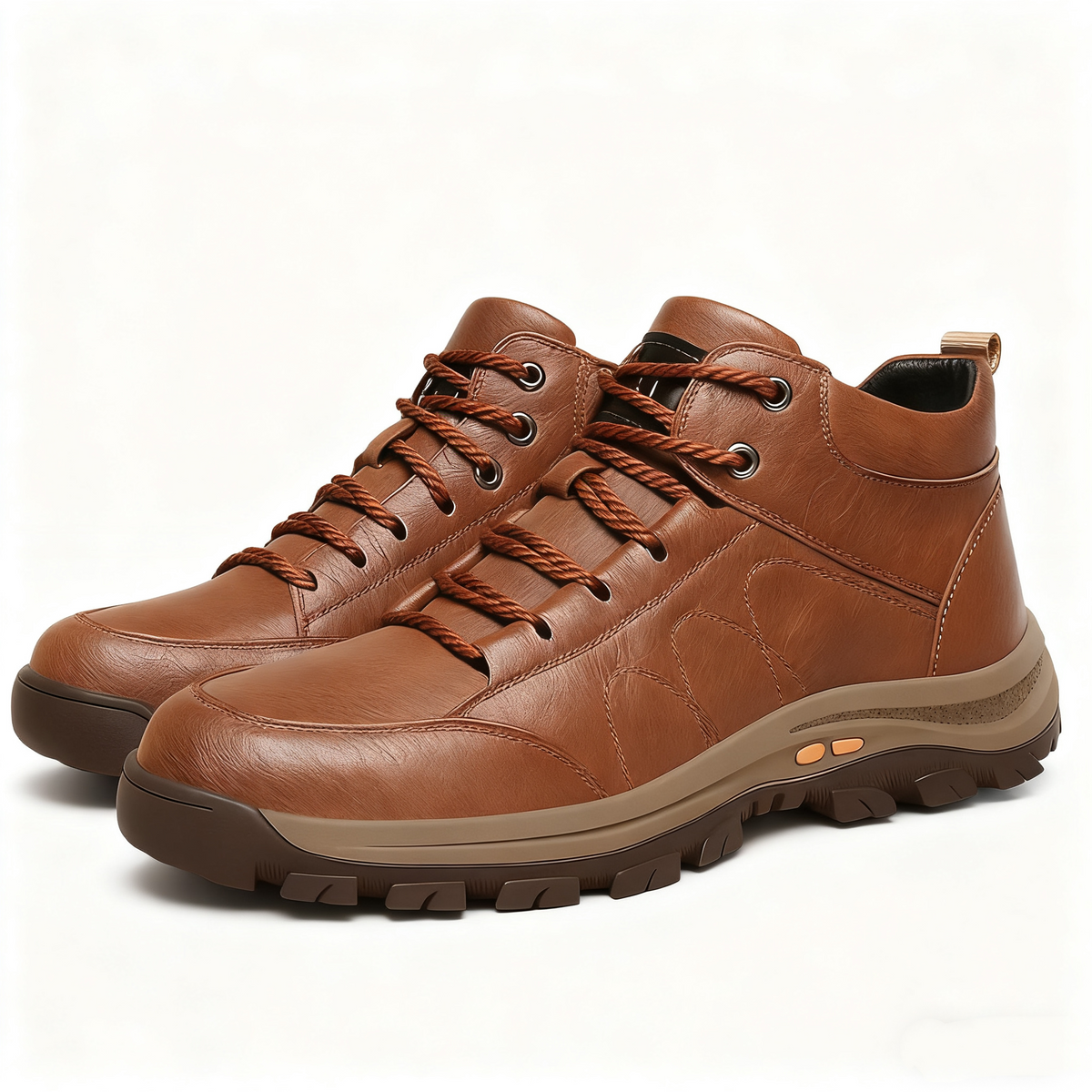 Scarpe ortopediche da lavoro: realizzate a mano in pelle di vacchetta italiana; con supporto per l'arco plantare; antiscivolo e resistenti.