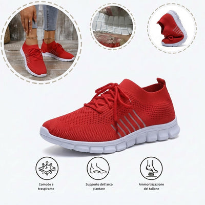 Scarpe sportive ortopediche a rete: con supporto per l'arco plantare, per alleviare il dolore; morbide e ammortizzanti.