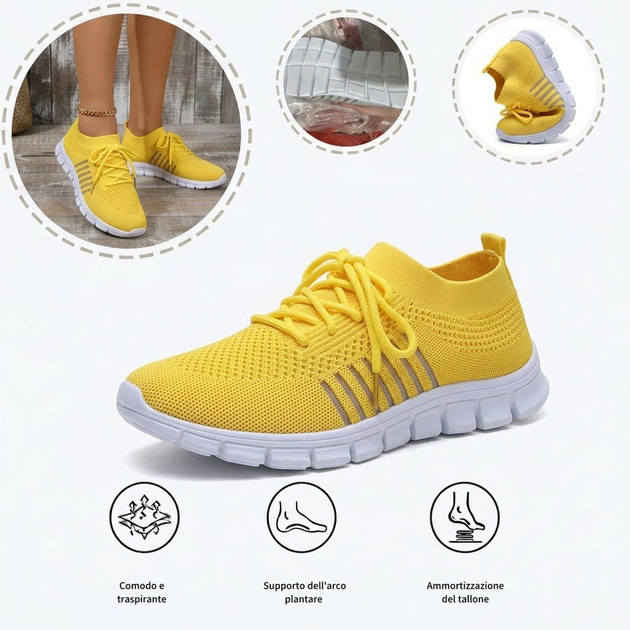 Scarpe sportive ortopediche a rete: con supporto per l'arco plantare, per alleviare il dolore; morbide e ammortizzanti.
