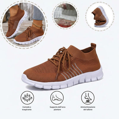 Scarpe sportive ortopediche a rete: con supporto per l'arco plantare, per alleviare il dolore; morbide e ammortizzanti.