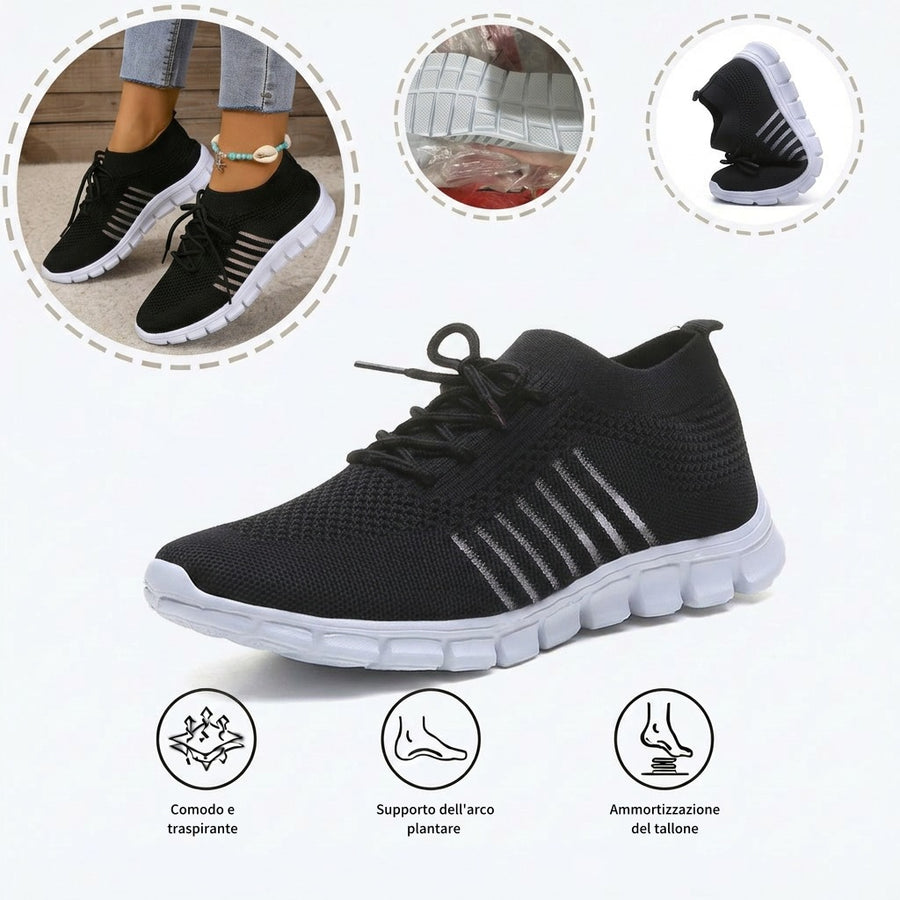 Scarpe sportive ortopediche a rete: con supporto per l'arco plantare, per alleviare il dolore; morbide e ammortizzanti.