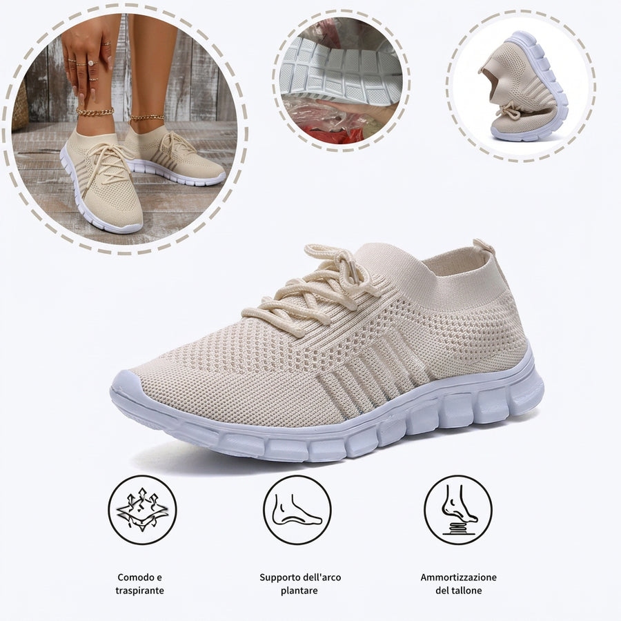 Scarpe sportive ortopediche a rete: con supporto per l'arco plantare, per alleviare il dolore; morbide e ammortizzanti.