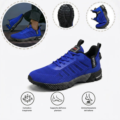 Scarpe sportive ortopediche in mesh — con supporto dell’arco plantare e ammortizzazione delicata sulle ginocchia