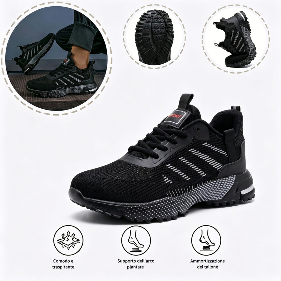 Scarpe sportive ortopediche in mesh — con supporto dell’arco plantare e ammortizzazione delicata sulle ginocchia
