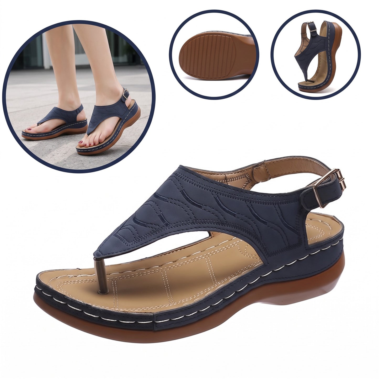 Sandali ortopedici ergonomici — Con supporto plantare per alleviare il dolore ai piedi, stabilizzare il tallone e ridurre l'instabilità durante la deambulazione