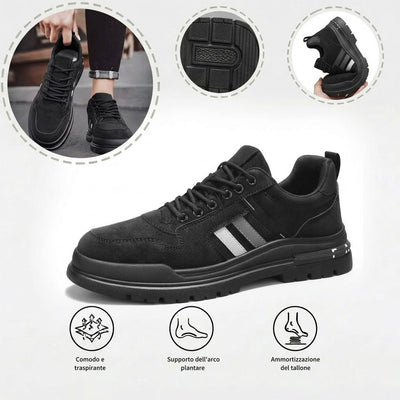 Scarpe ortopediche per il tempo libero — con supporto per l'arco plantare, per alleviare il dolore; ginocchiere ammortizzanti.