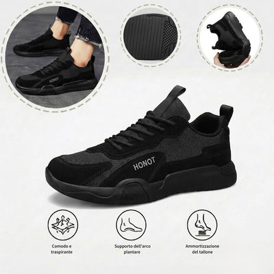 Scarpe sportive ortopediche a rete: con supporto per l'arco plantare, per alleviare il dolore; morbide e ammortizzanti.