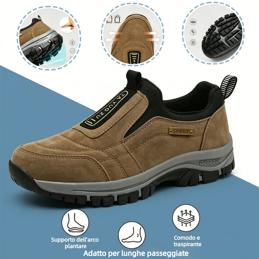 Comode scarpe ortopediche in pelle scamosciata — con supporto per l'arco plantare, per alleviare il dolore