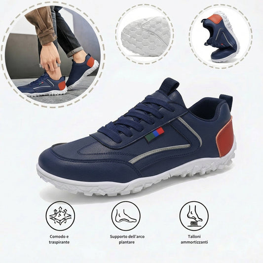 Scarpe ortopediche comode: dotate di supporto per l'arco plantare, alleviano il dolore; leggere, ammortizzanti e con tomaia in pelle impermeabile.