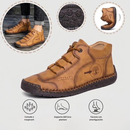 Scarpe ortopediche comode e casual – in morbida pelle scamosciata italiana, con supporto per l'arco plantare