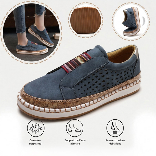 Scarpe ortopediche comode: dotate di supporto per l'arco plantare, alleviano il dolore; traspiranti.