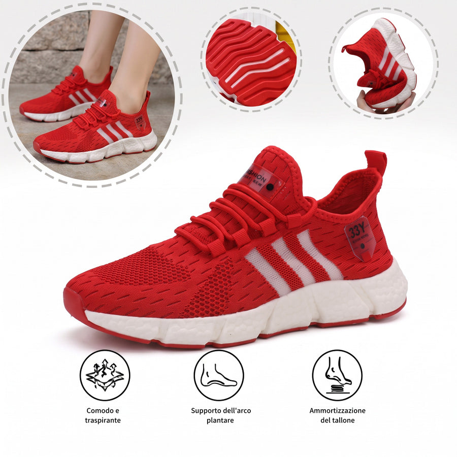 Scarpe sportive ortopediche a rete: con supporto per l'arco plantare, per alleviare il dolore; morbide e ammortizzanti.