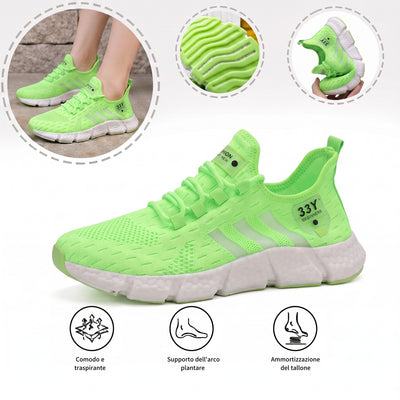 Scarpe sportive ortopediche a rete: con supporto per l'arco plantare, per alleviare il dolore; morbide e ammortizzanti.