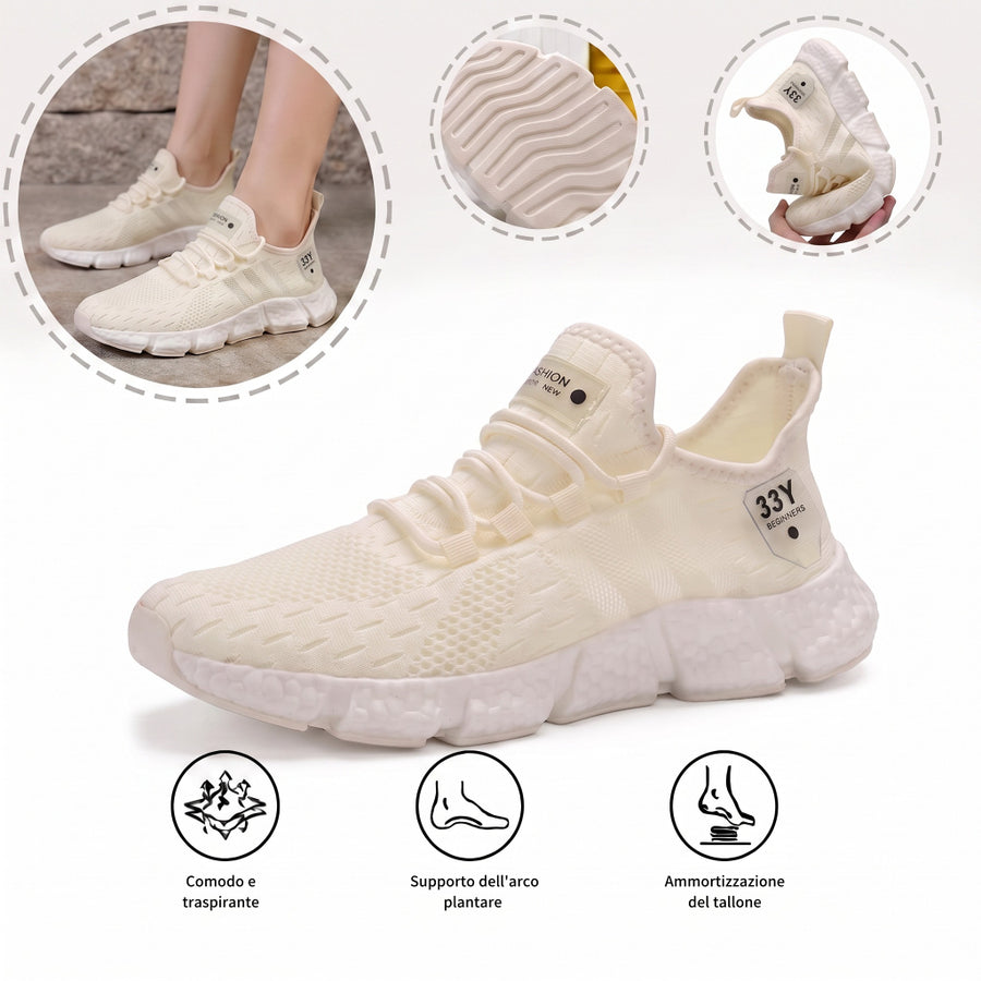Scarpe sportive ortopediche a rete: con supporto per l'arco plantare, per alleviare il dolore; morbide e ammortizzanti.