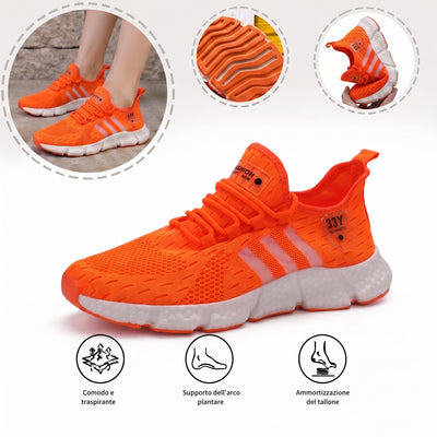 Scarpe sportive ortopediche a rete: con supporto per l'arco plantare, per alleviare il dolore; morbide e ammortizzanti.