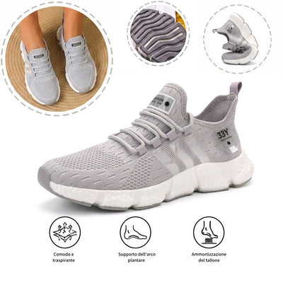Scarpe sportive ortopediche a rete: con supporto per l'arco plantare, per alleviare il dolore; morbide e ammortizzanti.