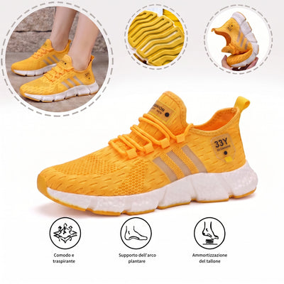 Scarpe sportive ortopediche a rete: con supporto per l'arco plantare, per alleviare il dolore; morbide e ammortizzanti.