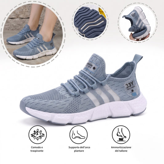 Scarpe sportive ortopediche a rete: con supporto per l'arco plantare, per alleviare il dolore; morbide e ammortizzanti.