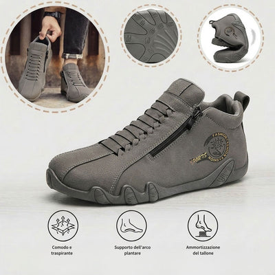 Scarpe ortopediche comode: supporto plantare ergonomico per alleviare il dolore, forma ampia che non stringe il piede.