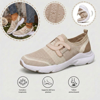 Scarpe sportive ortopediche in rete: con supporto per l'arco plantare per alleviare il dolore; ammortizzazione morbida.