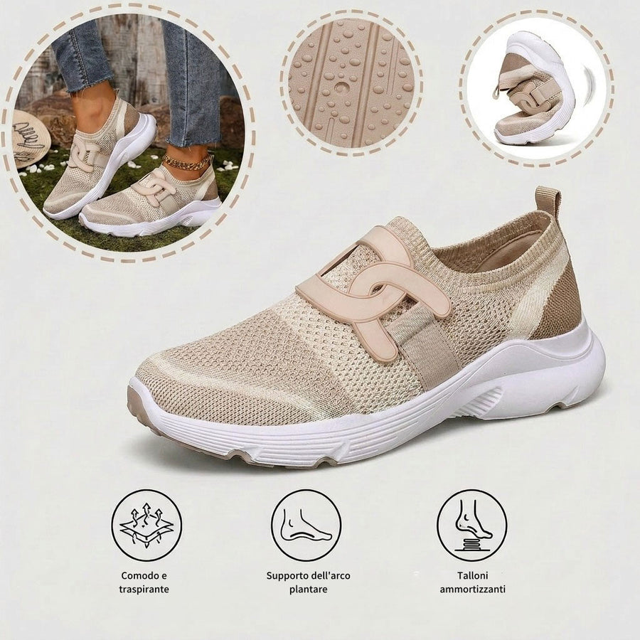 Scarpe sportive ortopediche in rete: con supporto per l'arco plantare per alleviare il dolore; ammortizzazione morbida.