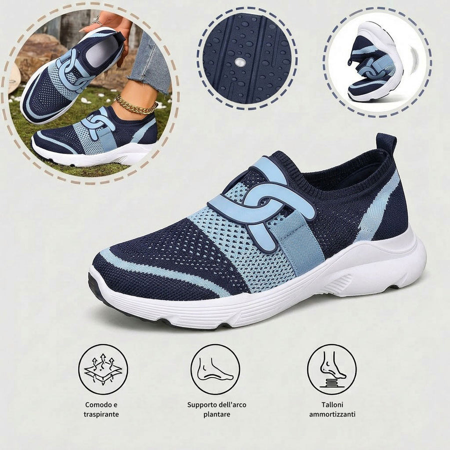Scarpe sportive ortopediche in rete: con supporto per l'arco plantare per alleviare il dolore; ammortizzazione morbida.
