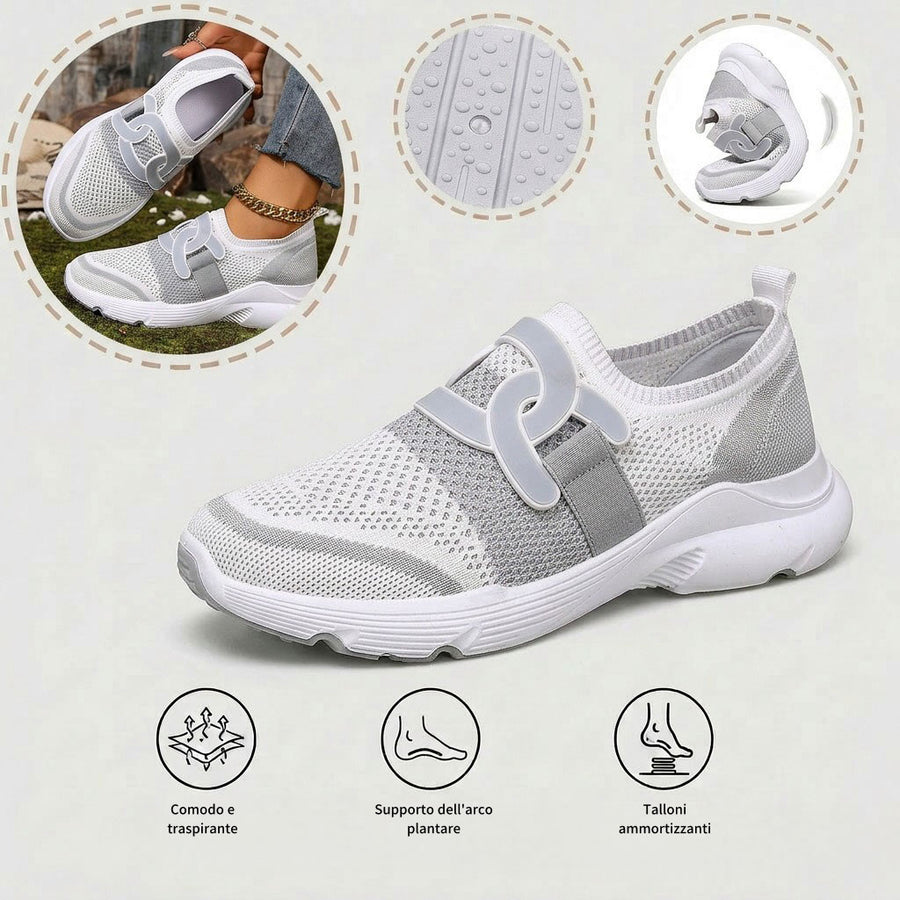 Scarpe sportive ortopediche in rete: con supporto per l'arco plantare per alleviare il dolore; ammortizzazione morbida.