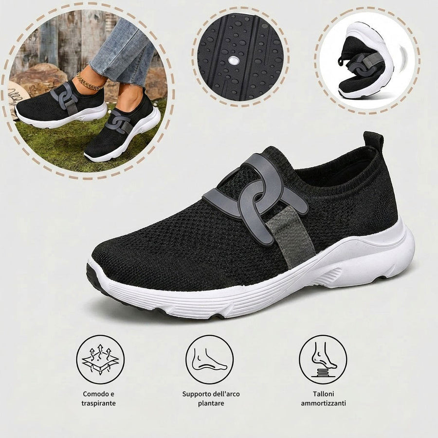 Scarpe sportive ortopediche in rete: con supporto per l'arco plantare per alleviare il dolore; ammortizzazione morbida.